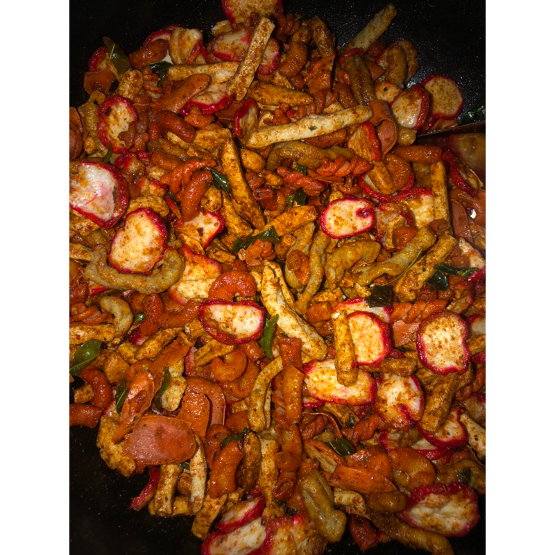 

Camilan Mix /campur sari/250gram/pedas daun jeruk nampol/nagih/sapi pangang