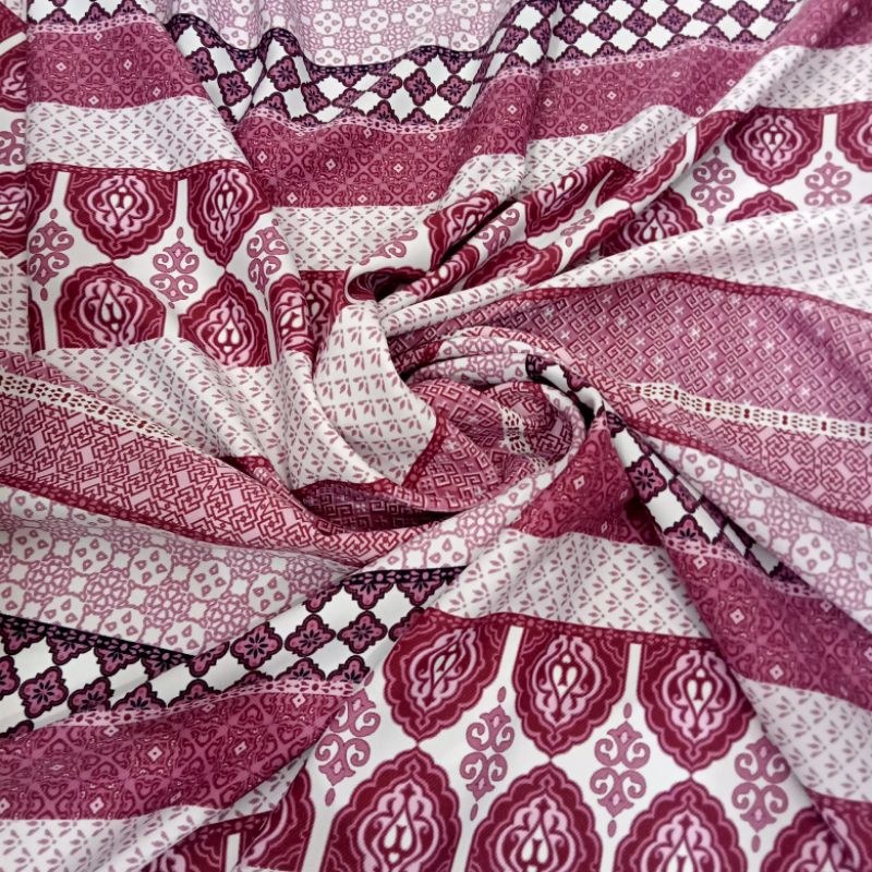 Kain - Kain Twill Shakilla Motif Ecnik Import - Kain Shakila Korea - Kain Meteran Pj | Harga Per Set