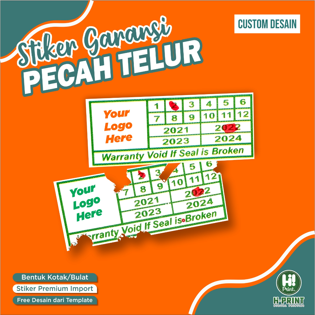 Custom stiker segel garansi sticker warranty pecah telur