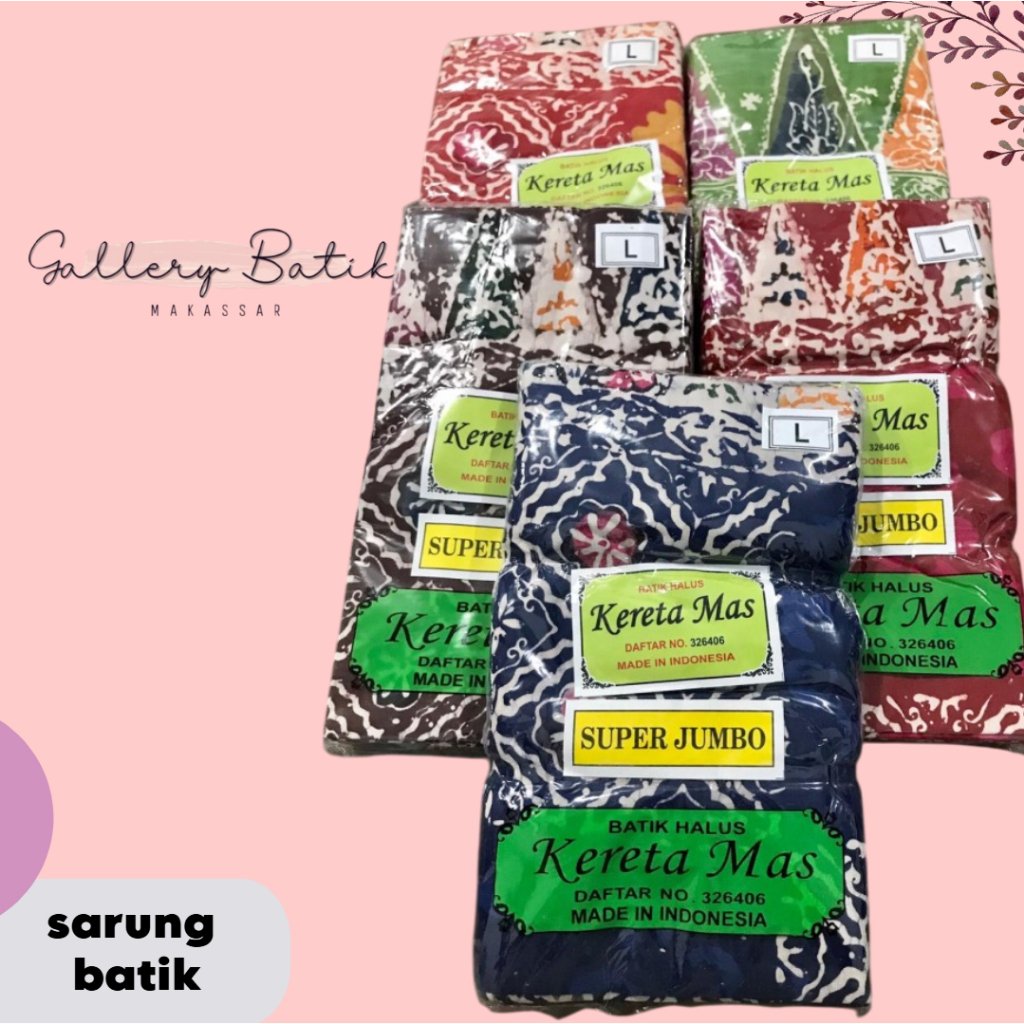 SARUNG BATIK KERETA MAS HALUS UK JUMBO TERMURAH MAKASSAR [[Gallery Batik Makassar]]
