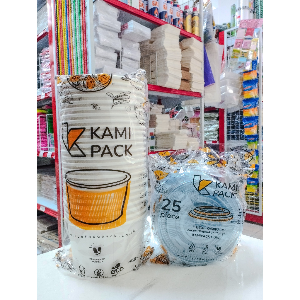 Paper Bowl Putih + Tutup (800ml) / Mangkok Kertas Bakso / Rice Bowl Paper