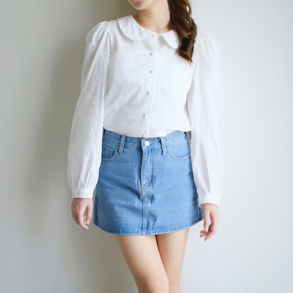 Lace Blouse | Kemeja Korea Style Wanita | Kemeja Wanita | Kemeja Brokat Wanita | Atasanan Brokat Wan