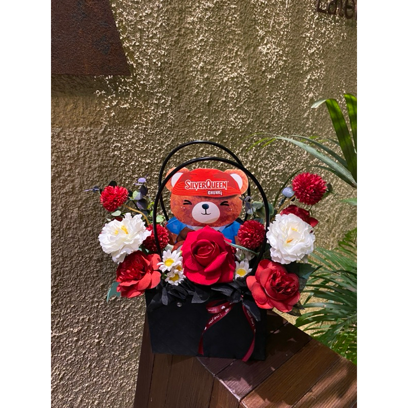 buket coklat silverqueen teddy bear medan | kado valentine medan | bloombox valentine | Buket valent