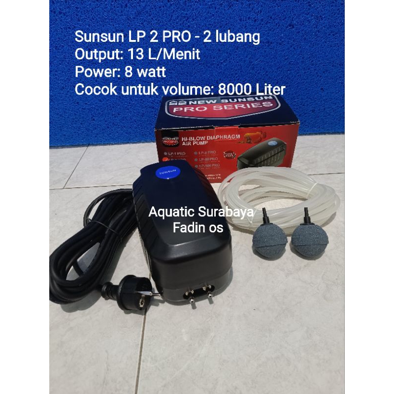 SUNSUN LP 2 PRO AERATOR UDARA AIR PUMP AQUARIUM KOLAM  MESIN GELEMBUNG KOLAM IKAN SILENT LOW WATT