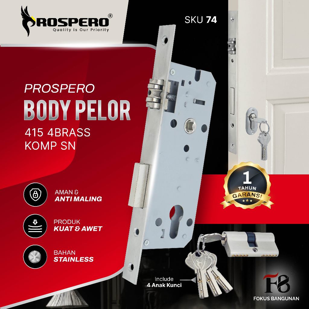 BODY Kunci Pelor Pintu Kupu Tarung Stainless 304 VINCITORY PROSPERO MATCH | Bergaransi