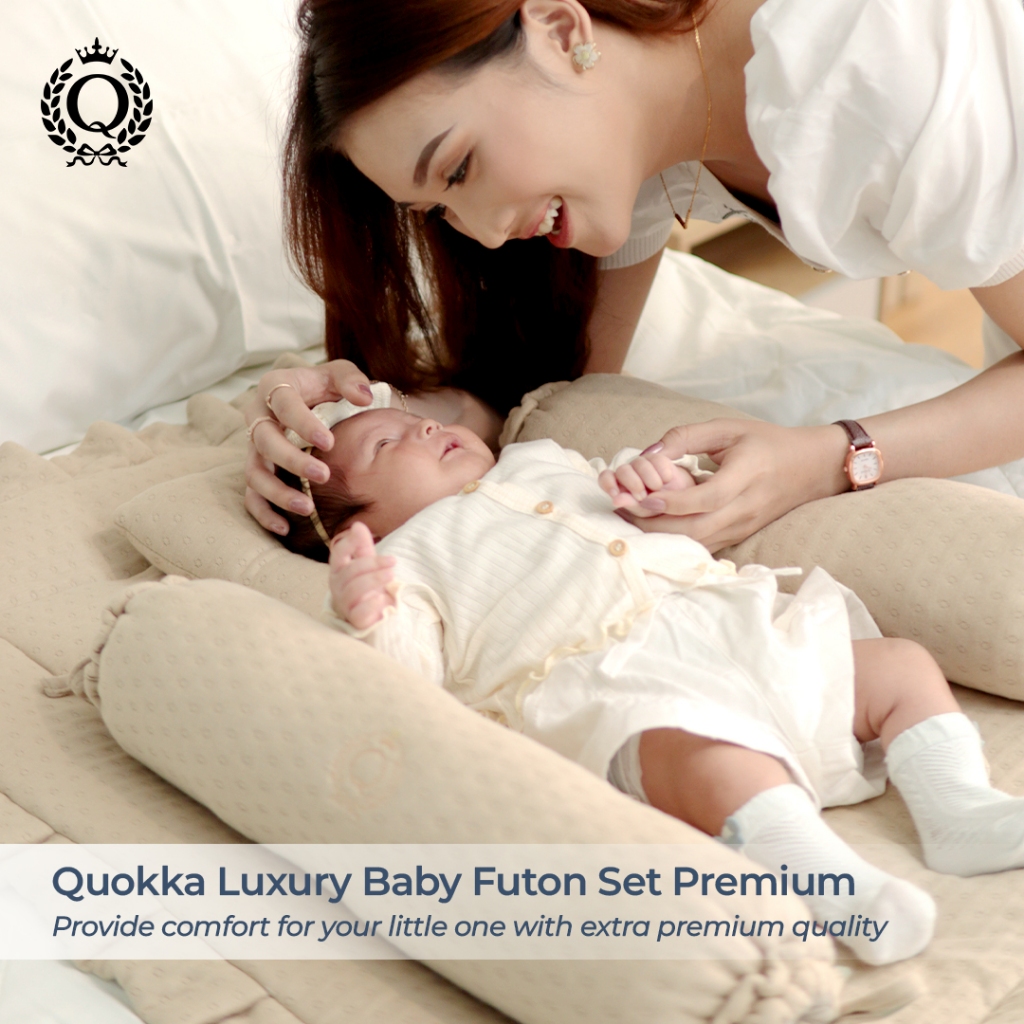 QUOKKA Luxury - Baby Futon Set Premium Matras Bayi Bantal Guling Set Anti Peang