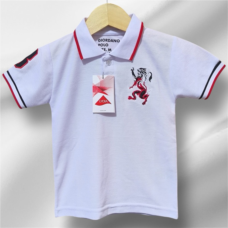 (anak usia 2-10th) kaos anak-anak kaos polo giordano lion 3D premium Quality baju polo anak kaos pol