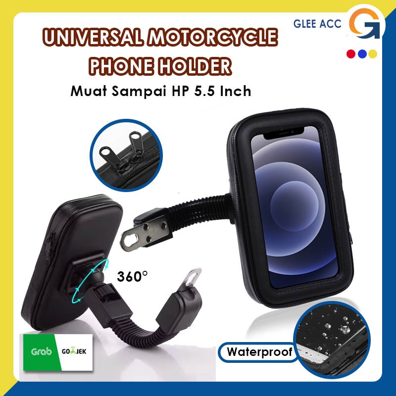 STAND Holder Smartphone Universal Motorcycle Phone Hold Waterproof Standing di Sepeda Motor Untuk Oj