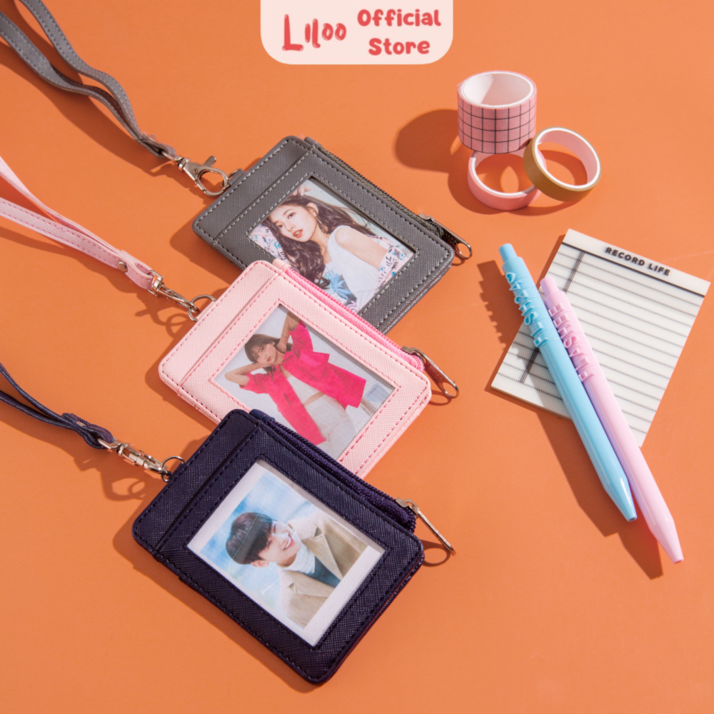 

Lanyard Resleting Name Tag Seleting ID Card Holder Zipper Kulit Termurah PU Leather Lanyard