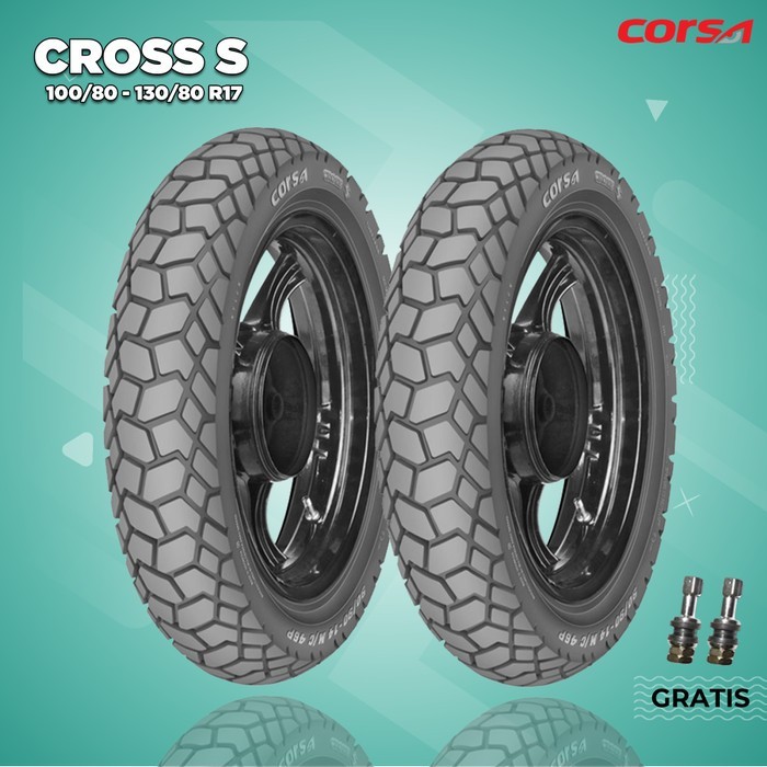 Paket Ban Motor MOGE // CORSA CROSS S 100/80-130/80 Ring 17 Tubeless
