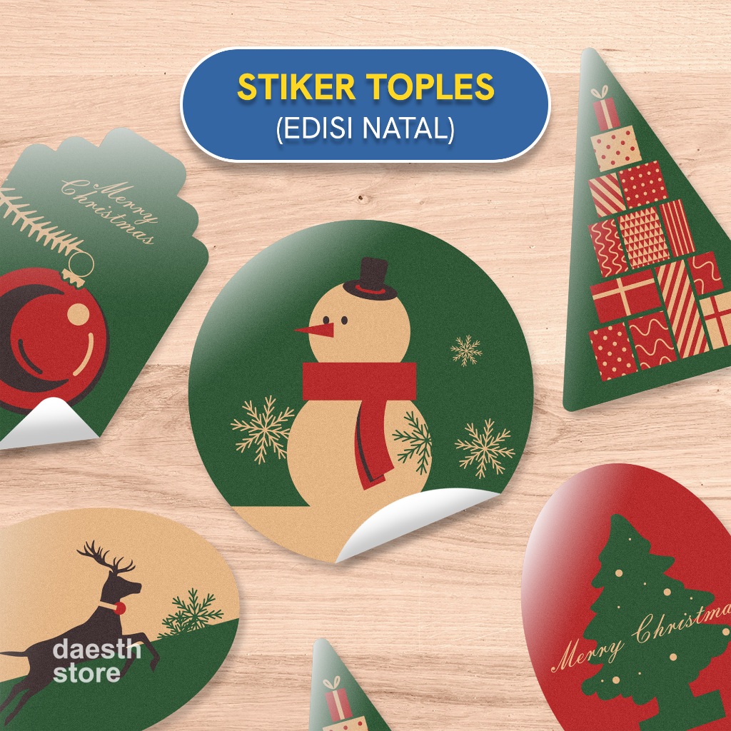 

Stiker Natal Bulat / Persegi / Custom