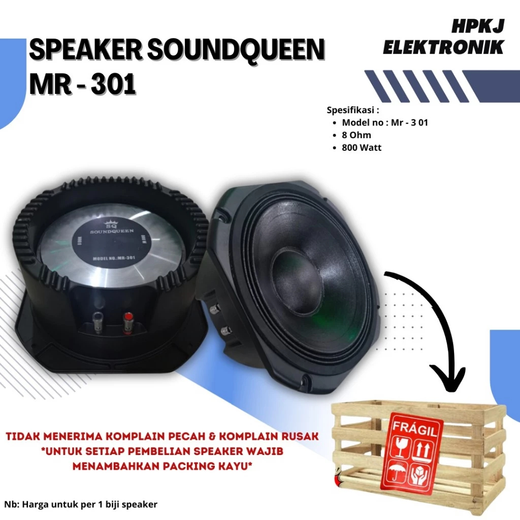 SPEAKER SOUNDQUEEN 10 INCH MR - 301 Speaker 10Inch MR 301 MR301 MID RANGE