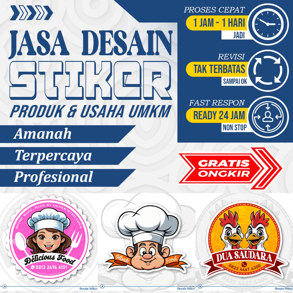 Jasa desain stiker & label usaha/produk