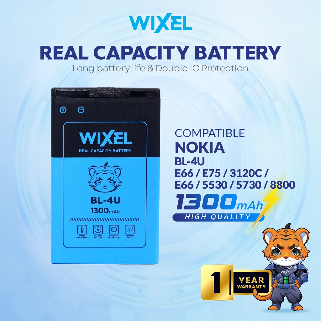 WIXEL Baterai BL-4U Nokia E66 E75 3120C 3120 Classic 5330 5530 XpressMusic 5730 6212 6600 Slide 6600