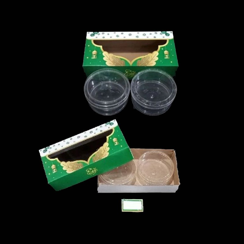 

5 Pcs Box Packaging Idul Fitri Muat 2 Toples 500 Gr Parcel Cookies Lebaran 15x30x7cm