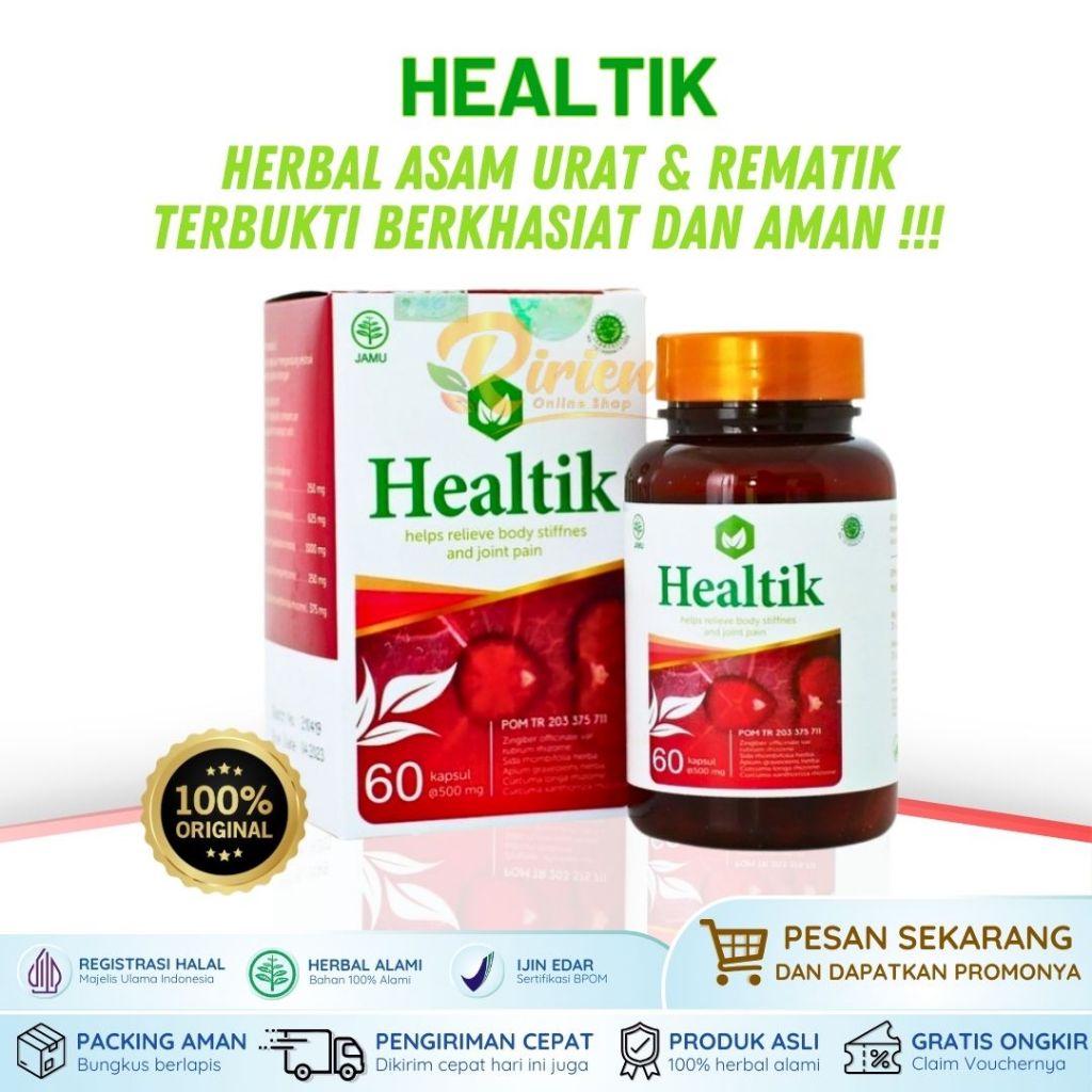 HEALTIK OBAT NYERI SENDI REMATIK ASAM URAT HERBAL100% ASLI ORIGINAL