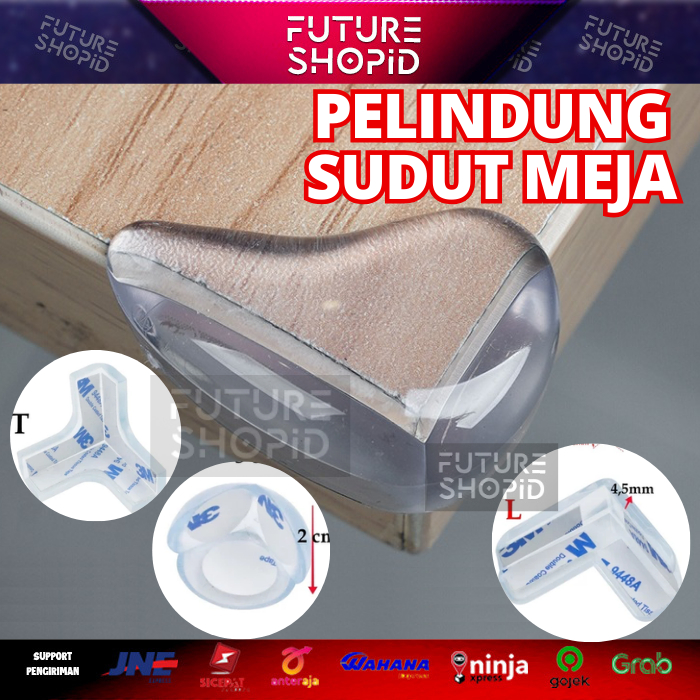 Pelindung Sudut Ujung Meja Karet Silikon Siku L Anak Aman Transparan Busa Tempel Kursi Bayi