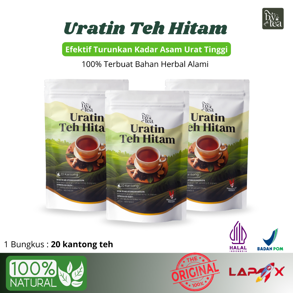 

Bye Tea - Uratin Teh Hitam | Teh Celup Bantu Turunkan Kadar Asam Urat Tinggi Original