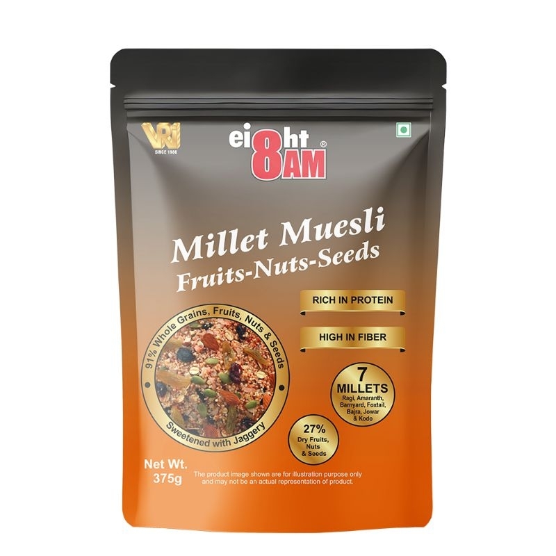 

Millet Muaesli Fruits-Nuts-Seeds 375gram EXP 6/8/2025