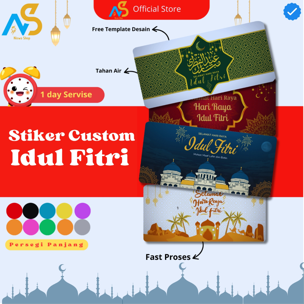 

PER PCS - Stiker Persegi Panjang Idul Fitri - Sticker Toples - Stiker Kemasan Parcel - Sticker Hampers - Stiker Toples Idul Fitri 3 Ukuran - Premium Kuality