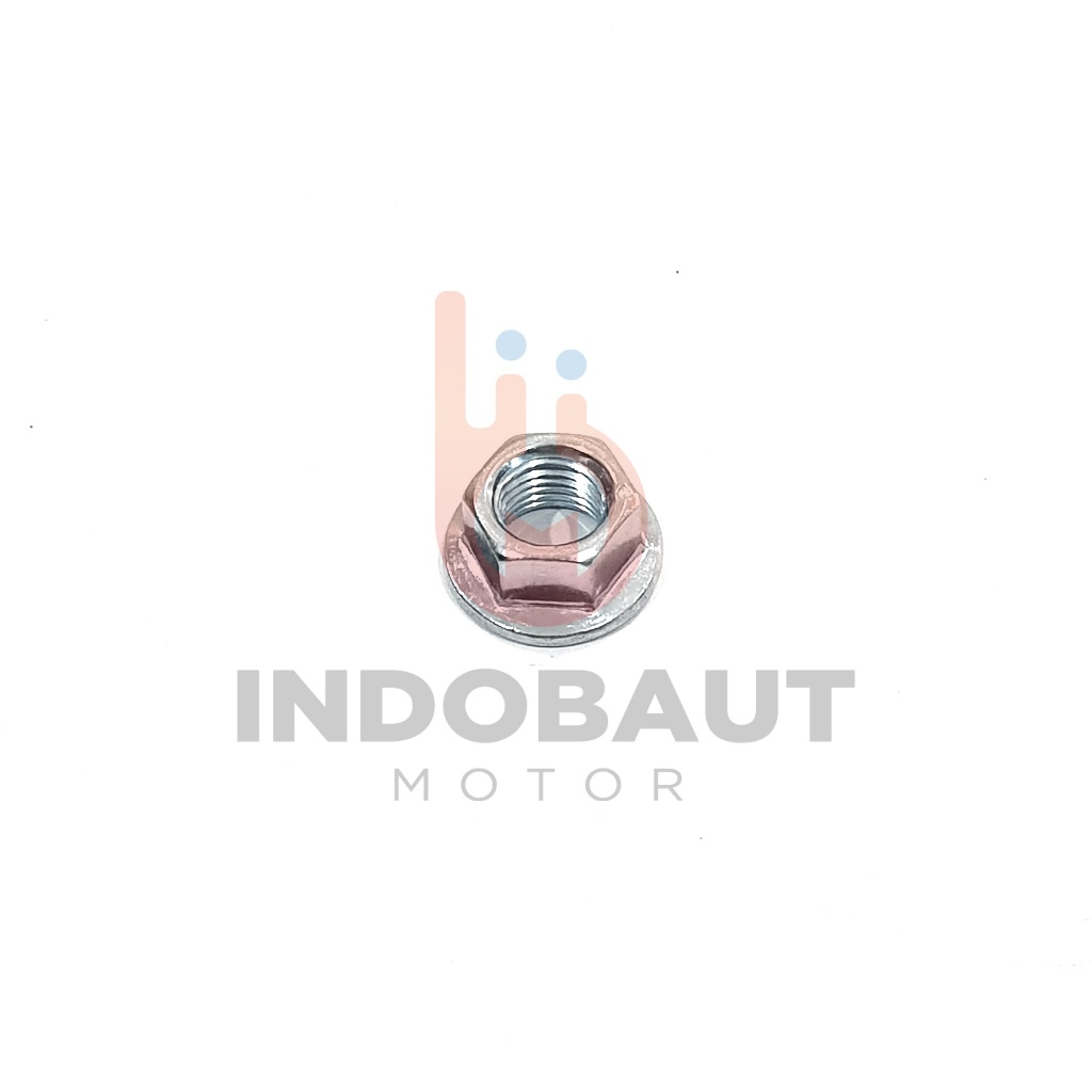 Mur Flange Polos M10 Baut Kunci 14 Putih Galvanis