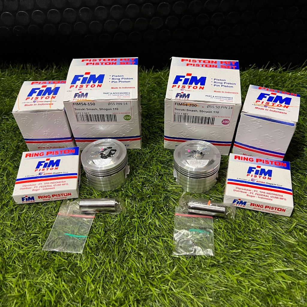 SEHER PISTON KIT SUZUKI SHOGUN SMASH 55MM 55,5MM PIN 14/PISTON FIM SMASH SHOGUN 110 FIM IZUMI
