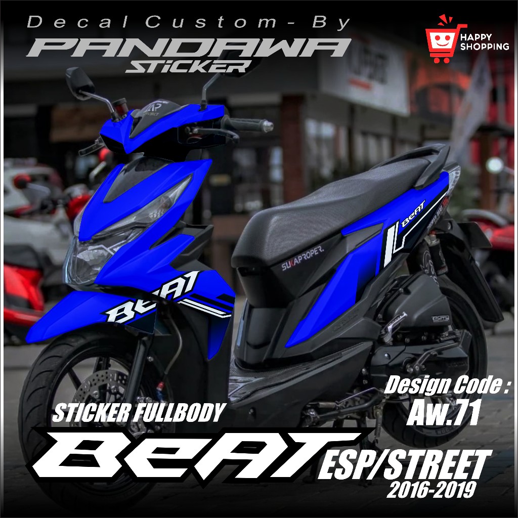 (COD) TERBARU Decal Sticker Variasi Beat ESP STREET 2016 2017 2018 2019 Full body - Stiker Skotlet M