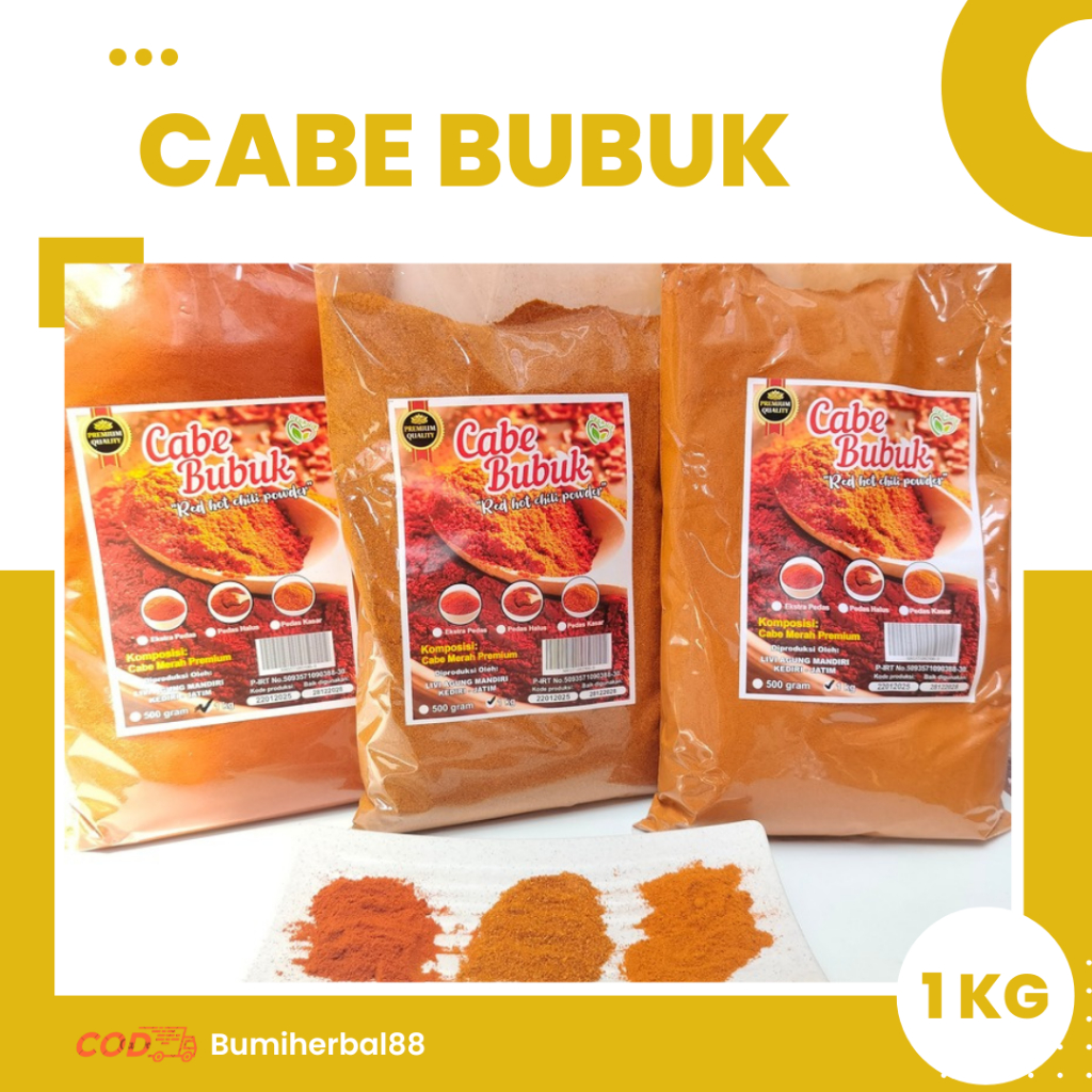 

Cabe Bubuk / Cabai Bubuk / Chilli Powder Kemasan 1 Kg