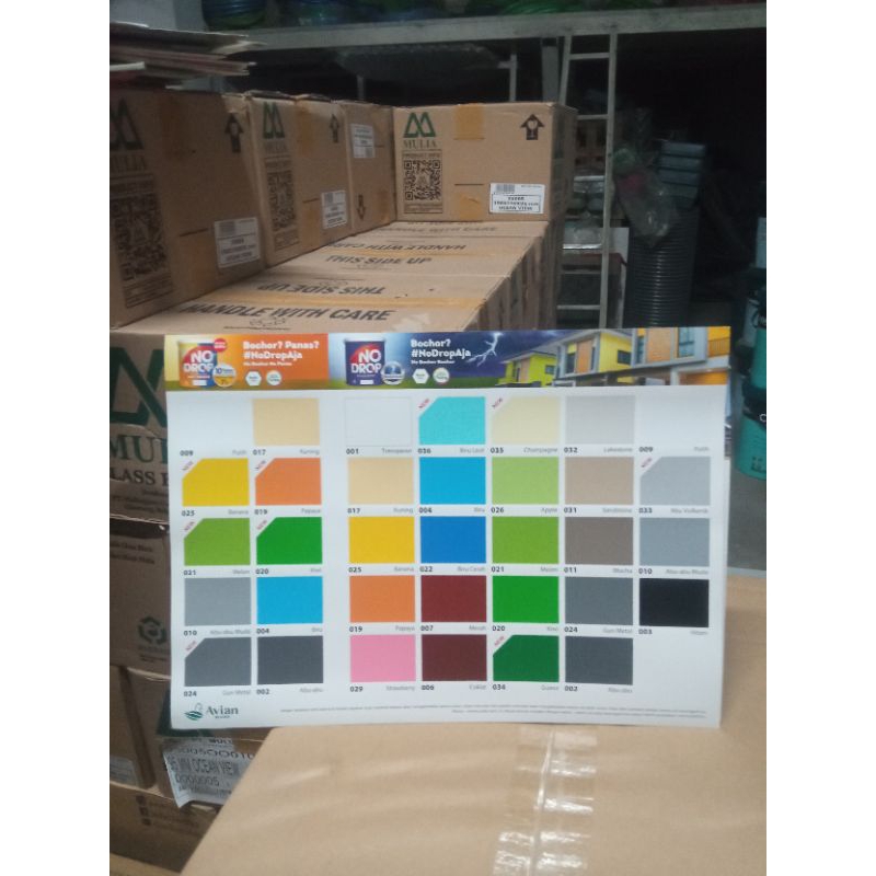 katalog warna cat no drop kartu warna cat no drop