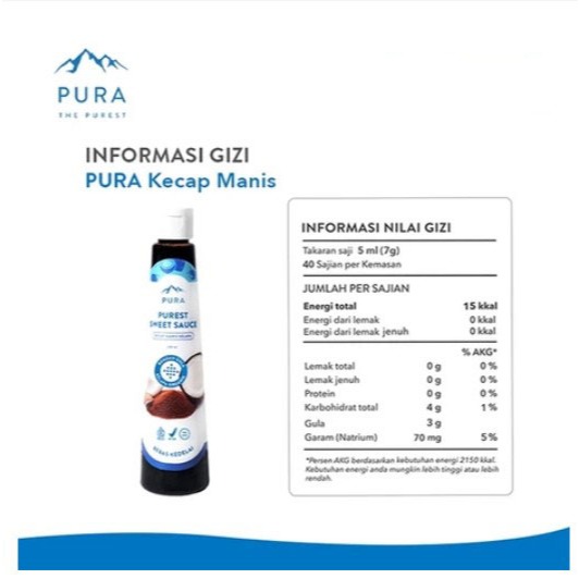 

RB Pura Kecap Manis 200 ml - Kecap Manis Kelapa Rendah Kalori - Kecap Manis MPASI Anak