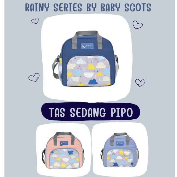 Tas perlengkapan bayi ukuran sedang kecil besar motif rainy series | Tas pipo by baby scots
