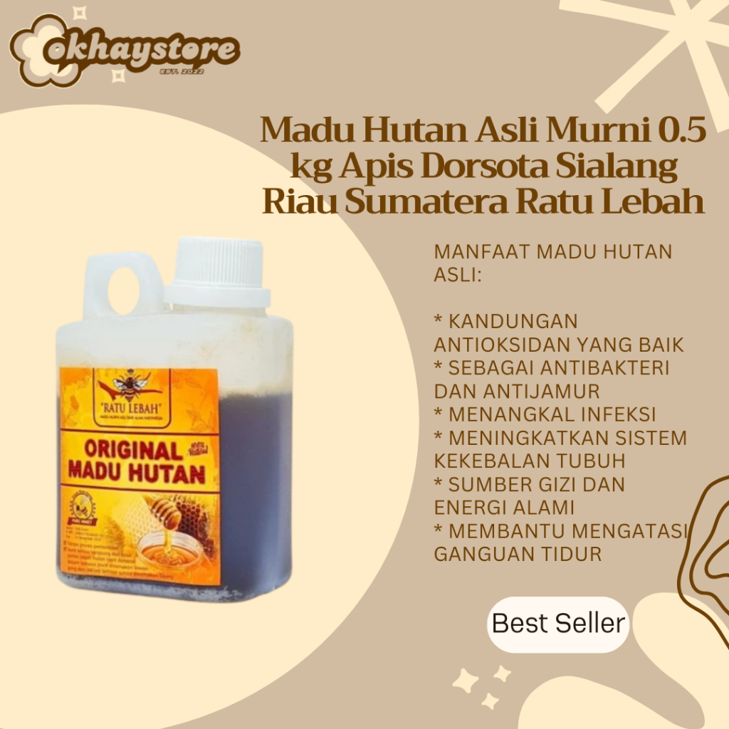 

Madu Hutan Asli 0.5 kg Apis Dorsota Madu Murni Hutan Sialang Riau Sumatera