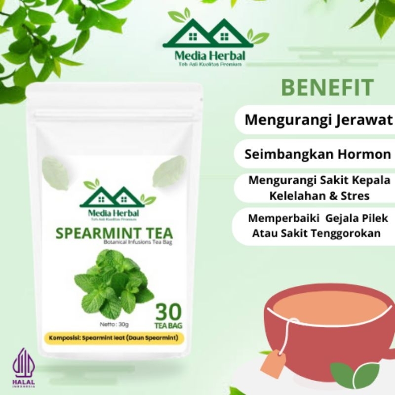 

SPEARMINT TEA MERAWAT JERAWAT HORMON DAN PCOS isi 20/30 Tea Bag Spearmint