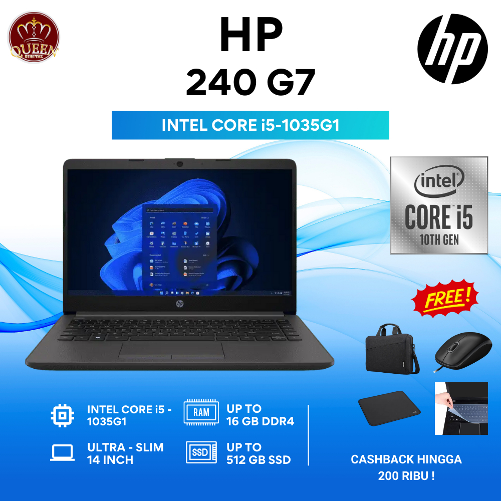 HP 240 G7 | INTEL CORE i5-1035G1 | 16GB RAM | SSD 512GB | 14 INCH