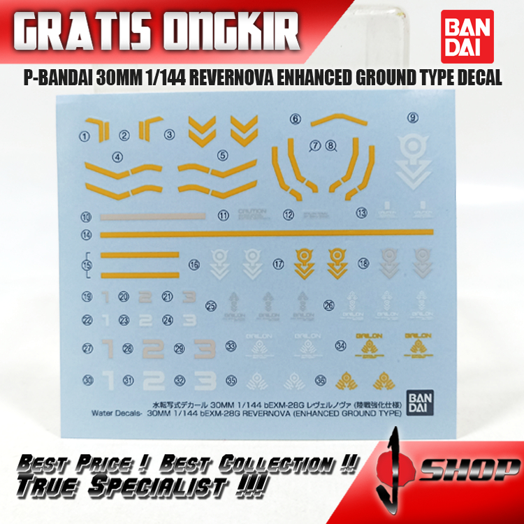 P-BANDAI 30MM 1/144 REVERNOVA ENHANCED GROUND TYPE DECAL LTDHG416