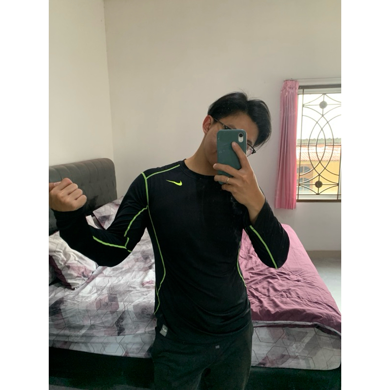 Nike Pro Combat Baselayer Sport Olahraga Gym Second Original