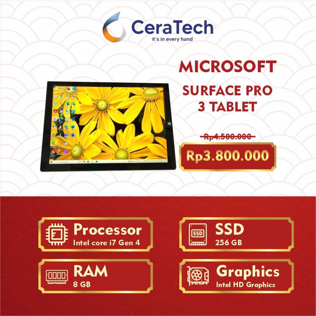 SURFACE PRO 3 INTEL CORE I7 GEN 4