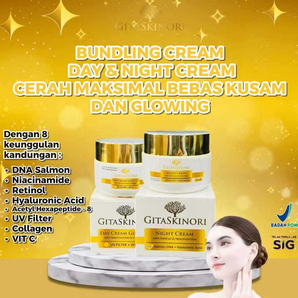 BPOM BUNDLING Day Cream & Night Cream - Perawatan Anti Aging by Gitaskinori