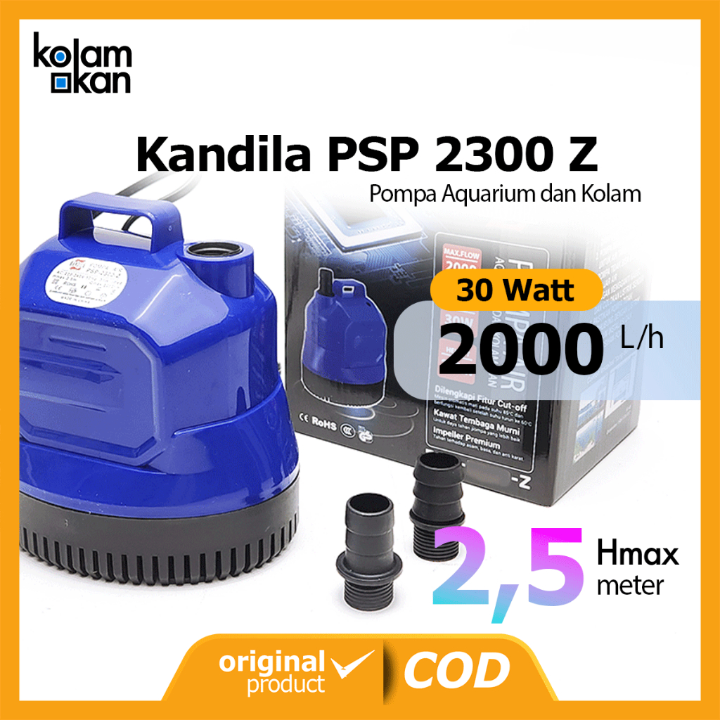 KANDILA PSP 2300 Z Pompa Aquarium Kolam 2000 Lph 30 Watt