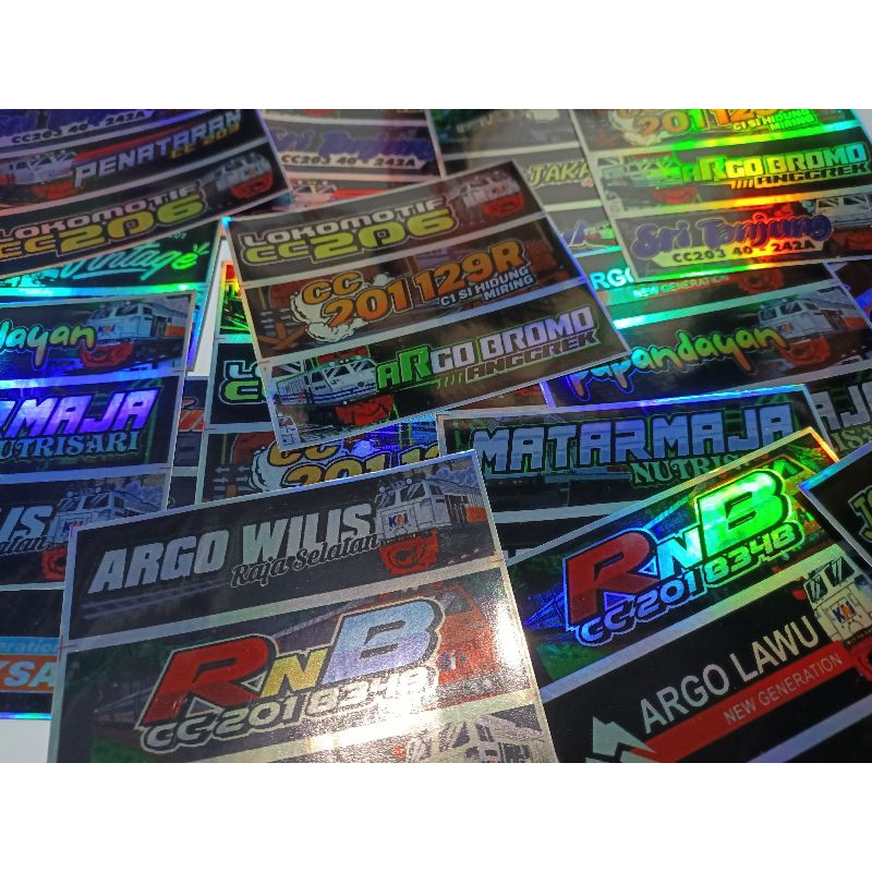 

(free stiker)Cetak Stiker Kereta Api Railfans hologram isi 45 pcs