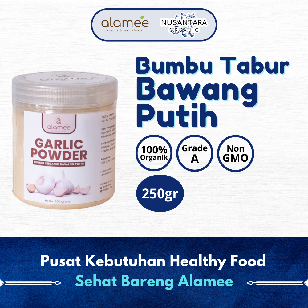 

ALAMEE 250gr Bawang Putih Bubuk Garlic Powder Ground Bumbu Dapur Organik Instan Asli Tanpa Campuran