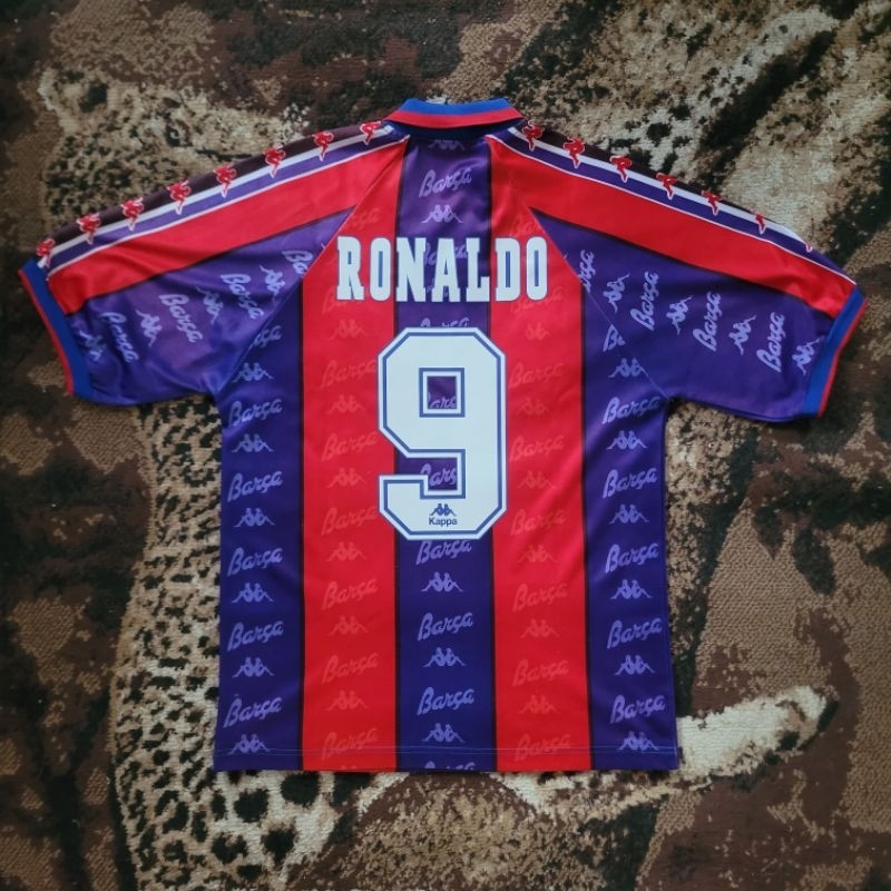 Jersey barca Barcelona 1996 1997 Ronaldo (FREE KAOS KAKI BOLA FUTSAL)