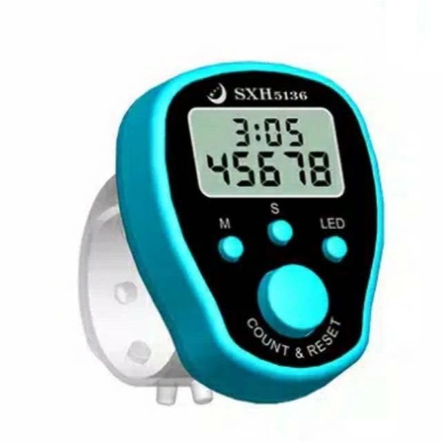 Tasbih Digital LED Jam 5 Digit Angka Finger Tally Counter Digital Tally Tasbih Digital Mini dengan J
