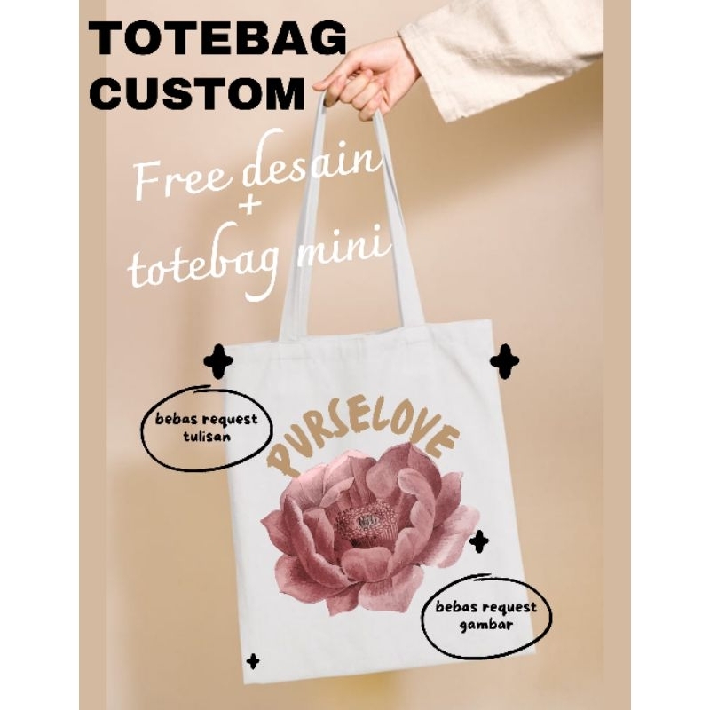 Totebag Blacu Custom Desain Sendiri || Totebag Souvenir || Free Totebag Polos Mini