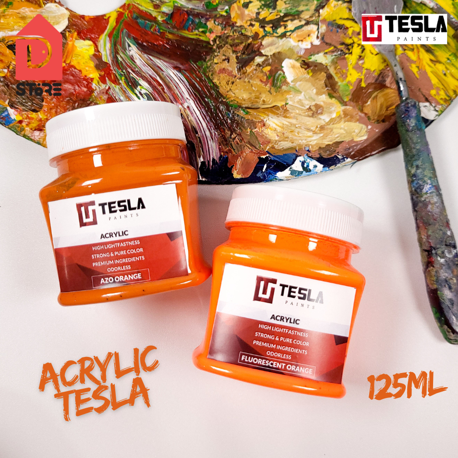 

Acrylic Tesla Paints - Cat Akrilik - Cat Tesla Varian Jingga - Orange Tones - Tesla 125ml
