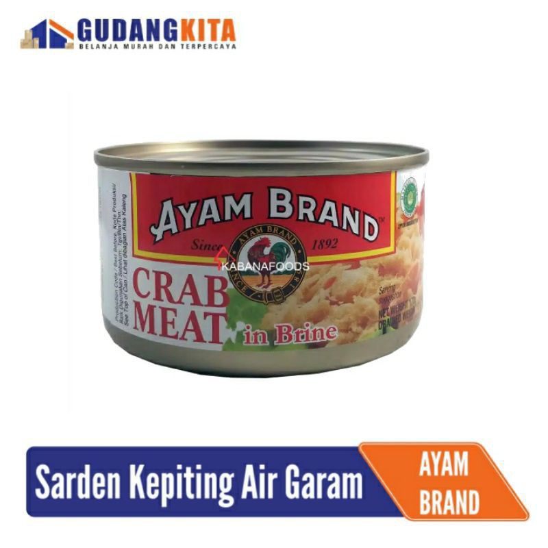 

Kepiting Air Garam Kaleng Ayam Brand 170gr