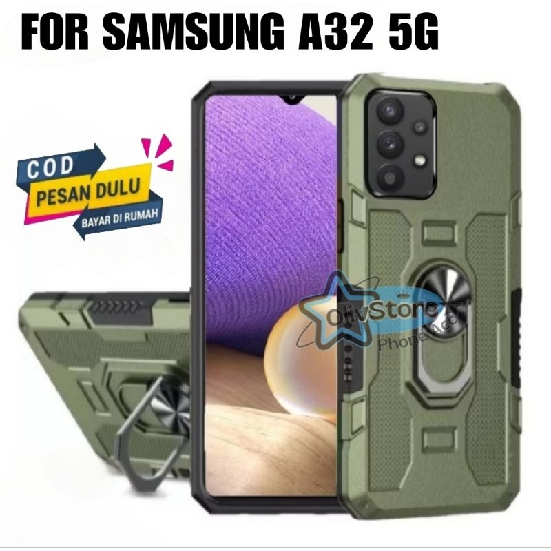 Case Samsung A32 5G Hardcase Robot Armor Hit Ring Case Casing Standing Robot Premium