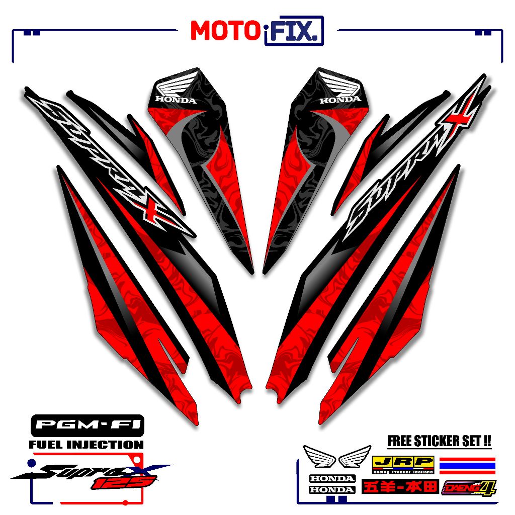 STRIPING MOTOR VARIASI SUPRA X 125 R FI/MT72/BATMAN/STICKER/STIKER POLET SUPRA X INJEKSI/WAVE 125i