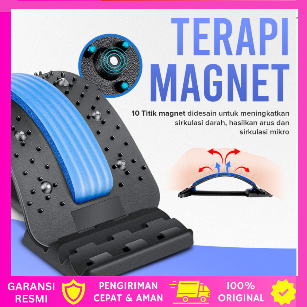 Orthopedi Akupuntur + Magnetic Sandaran Punggung Terapi Sakit Pinggang 10 Magnet orthoplus ortopedi