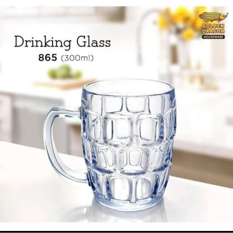 Gelas Mug Gagang Plastik Barrel 867 / 865 Golden Dragon